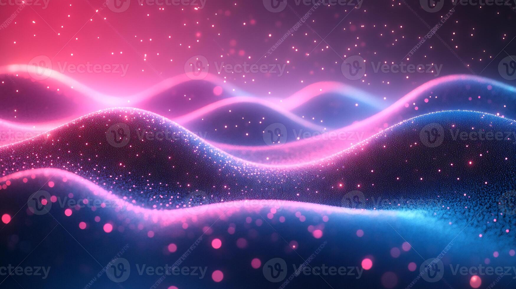 Dynamic wave background glowing neon light blue and pink hues geometric shapes and vibrant gradient Techinspired futuristic design with energy and motion photo