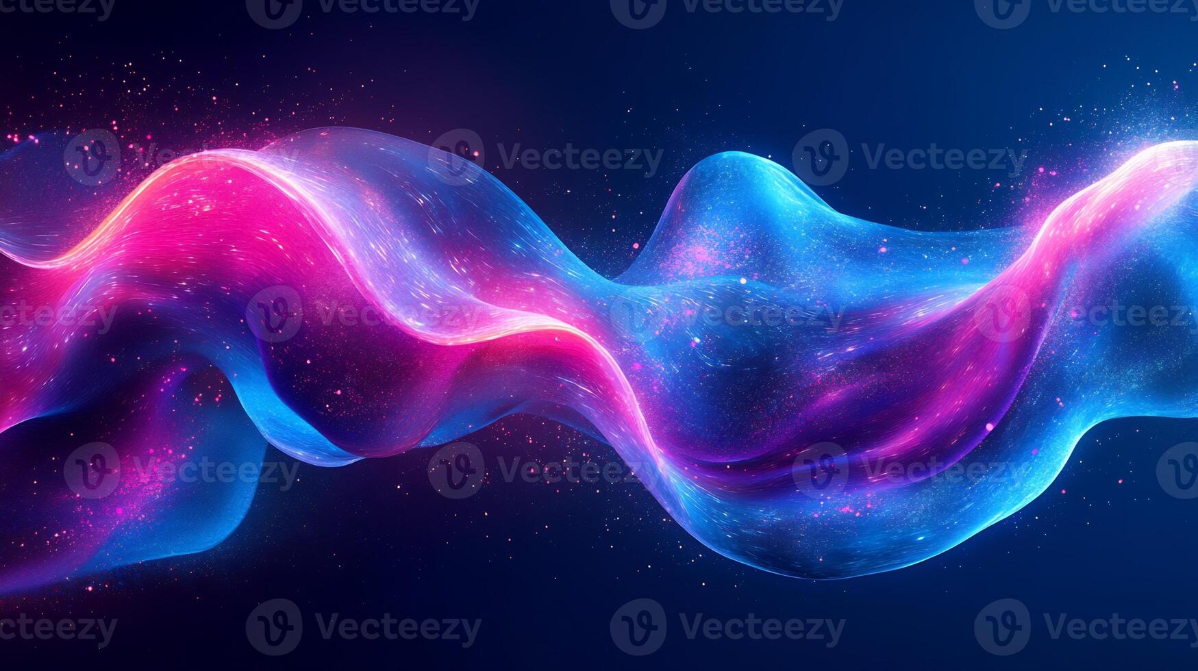 Flowing wave design glowing neon light blue and pink gradient geometric shapes and techinspired digital texture Sleek vibrant modern aesthetic with motion and energy photo
