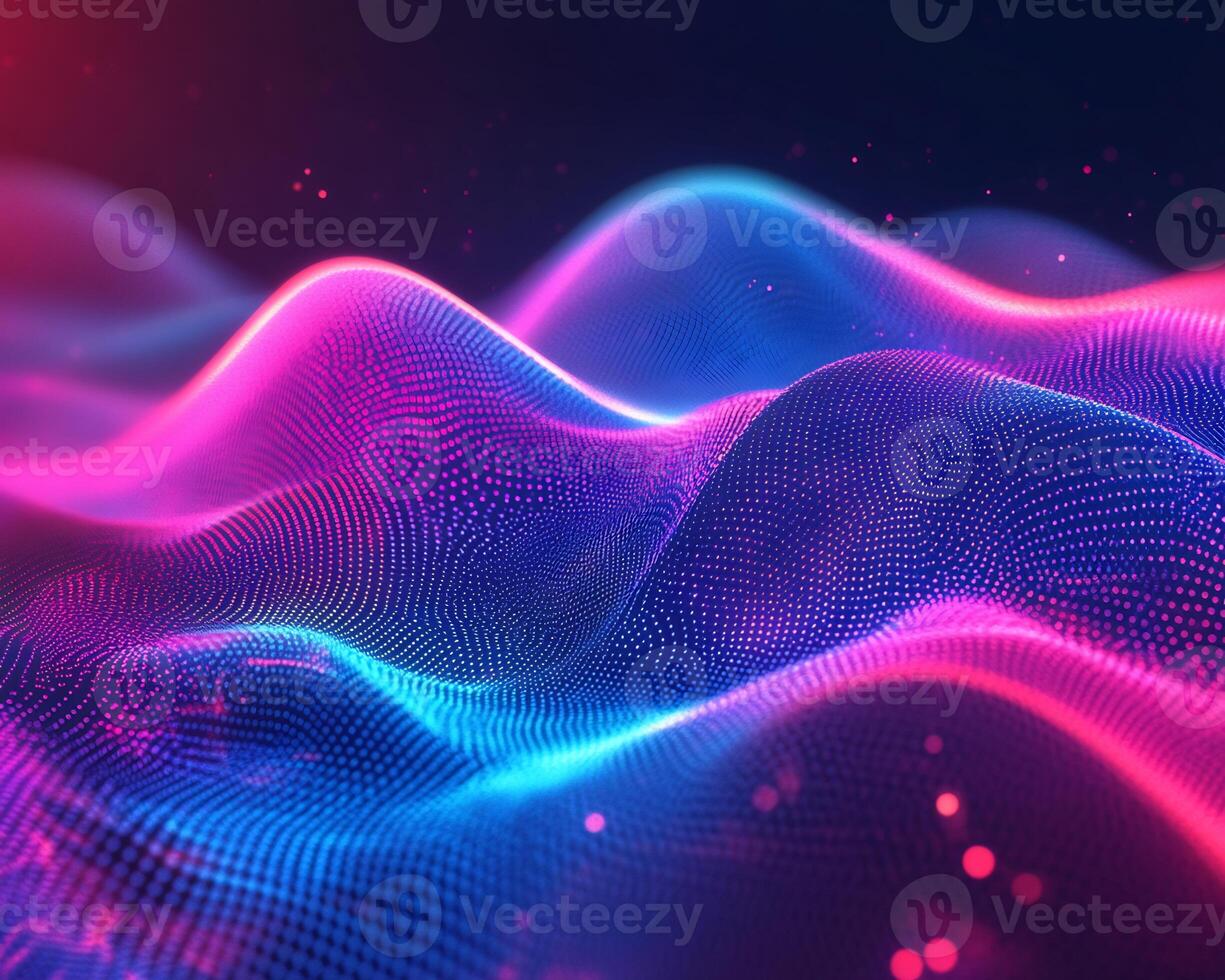 Futuristic neon background flowing wave lines geometric shapes and vibrant blue and pink light Dynamic techinspired digital design with modern energy and motion photo