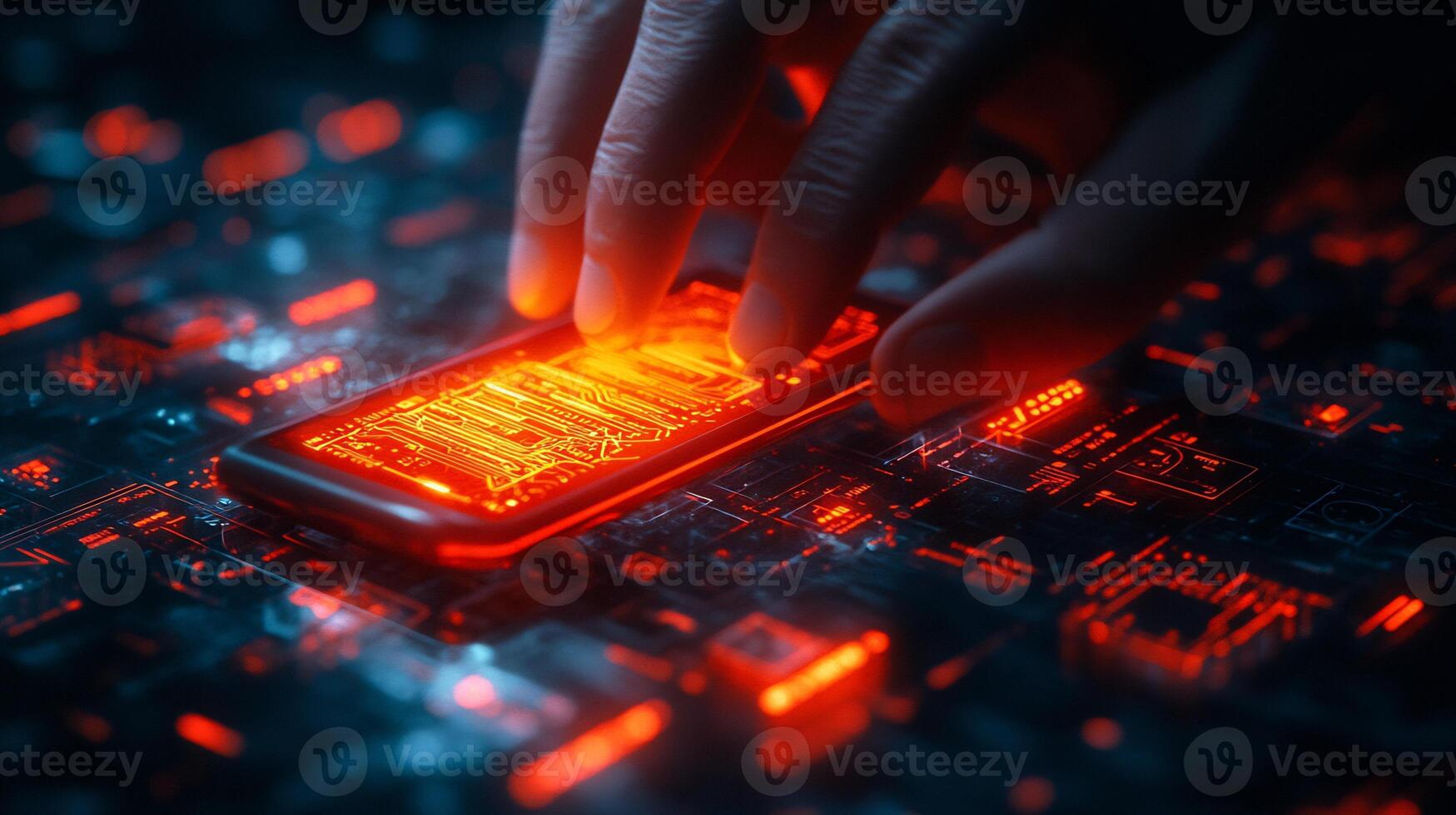 Glowing digital wallet a mobile device vibrant currency icons and sleek online banking symbols Techinspired financial transactions and futuristic ebusiness design photo