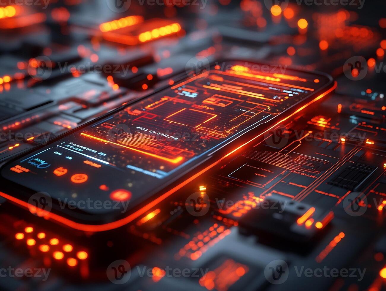 Glowing smartphone digital wallet interface online transaction icons and futuristic financial innovation Ebusiness currency and modern banking technology photo