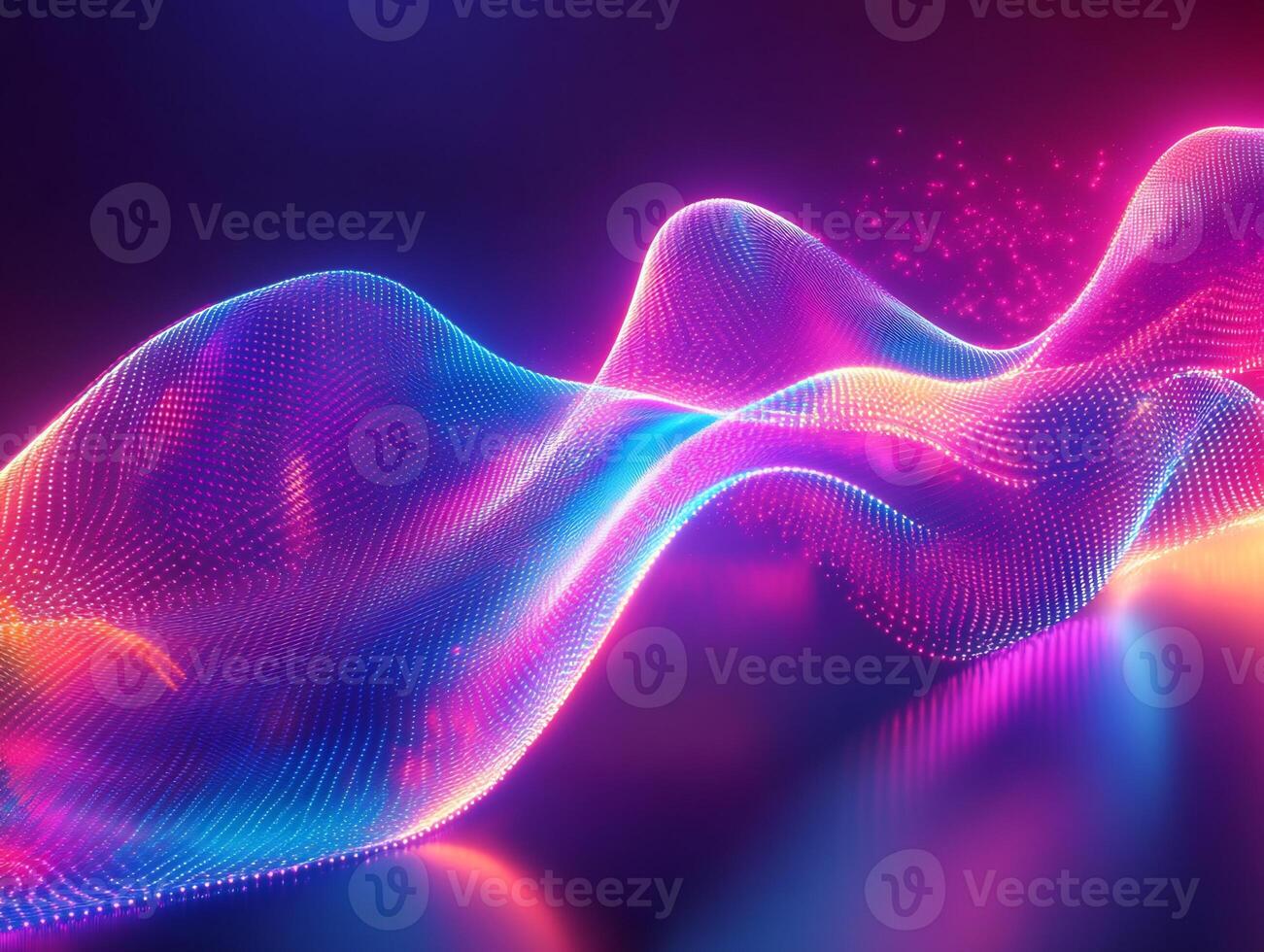 Glowing spectrum vibrant neon light geometric shapes and flowing wave motion Futuristic techinspired design with threedimensional texture and sleek energy photo