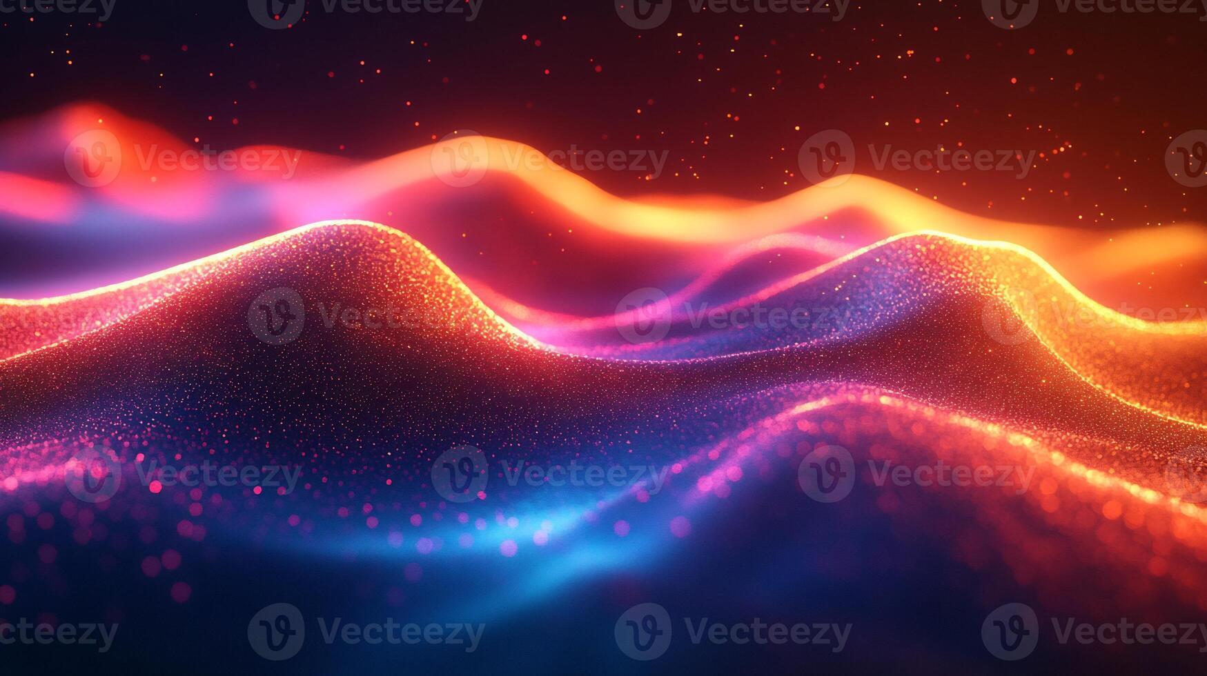 Glowing spectrum vibrant neon light geometric shapes flowing wave lines and futuristic digital texture Dynamic modern design with energy and motion photo
