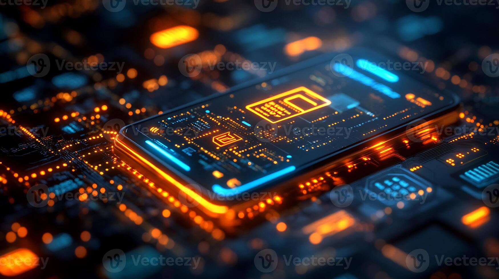 Mobile phone displaying digital wallet with futuristic currency icons financial transactions and glowing online payment technology Vibrant ecommerce and economy photo
