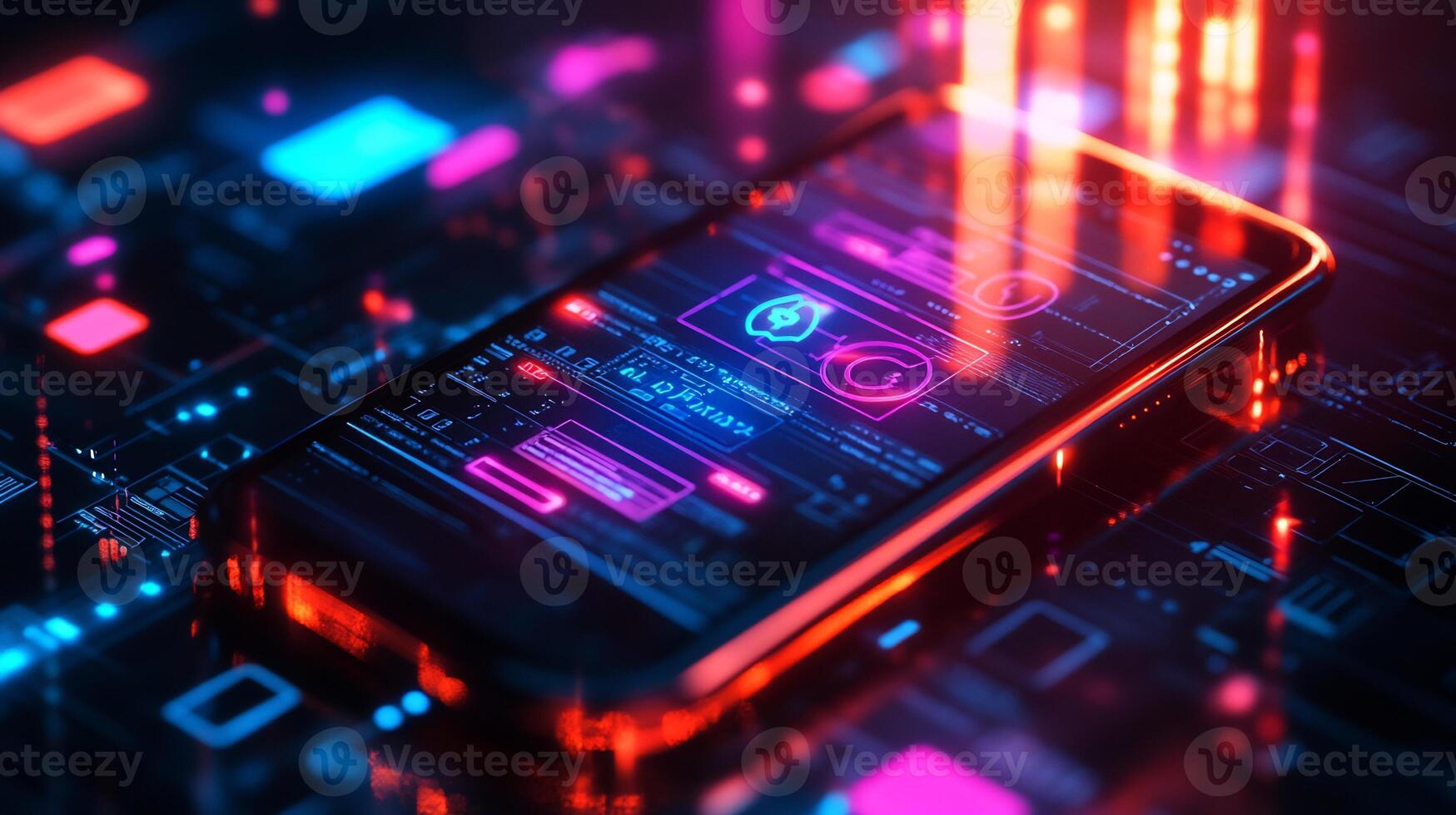 Mobile phone showing digital wallet with glowing currency symbols techdriven transactions and futuristic financial technology Ecommerce and digital economy photo