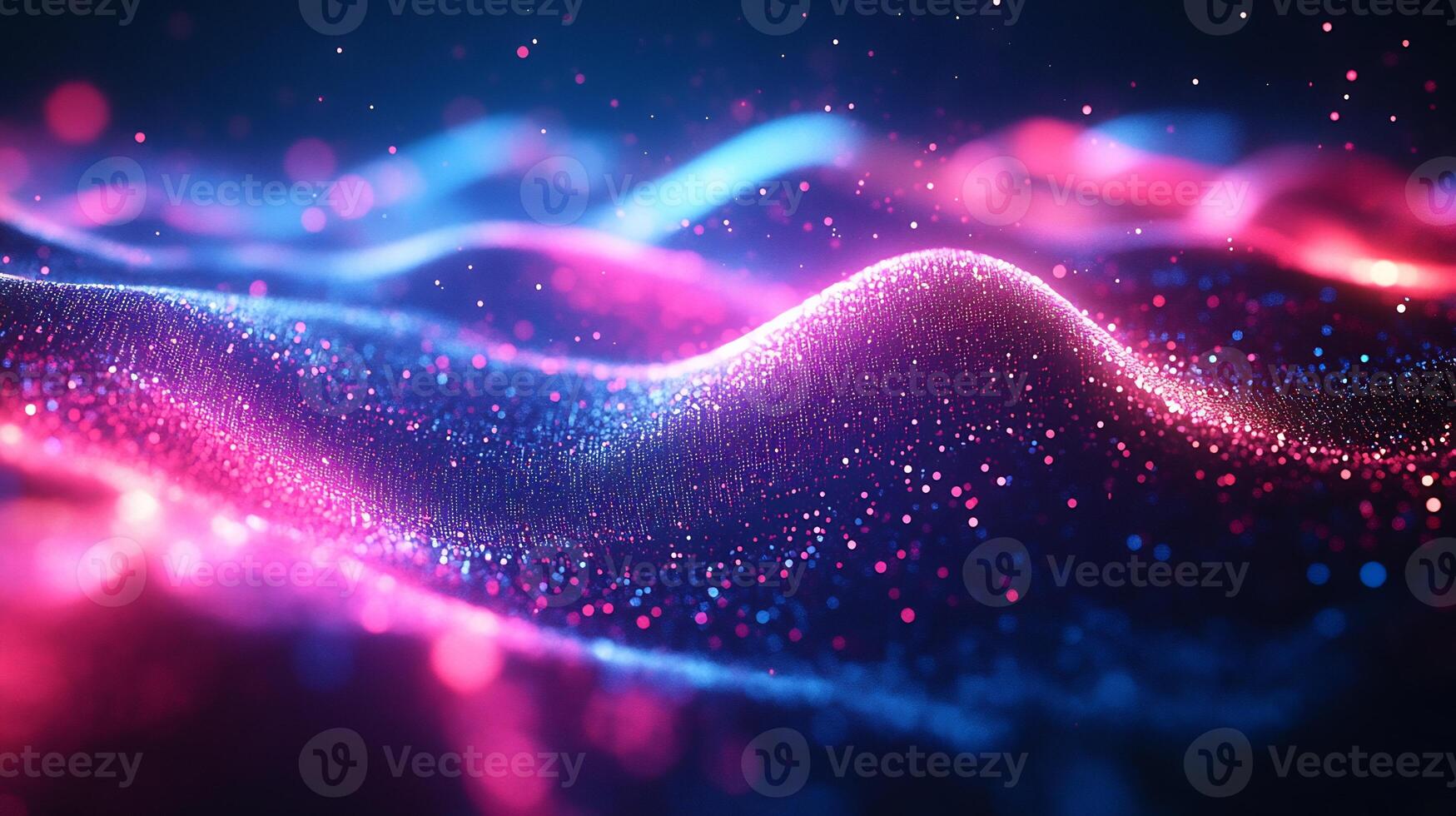 Modern digital design glowing spectrum vibrant blue and pink light and flowing wave lines Techinspired futuristic aesthetic with dynamic energy and geometric shapes photo