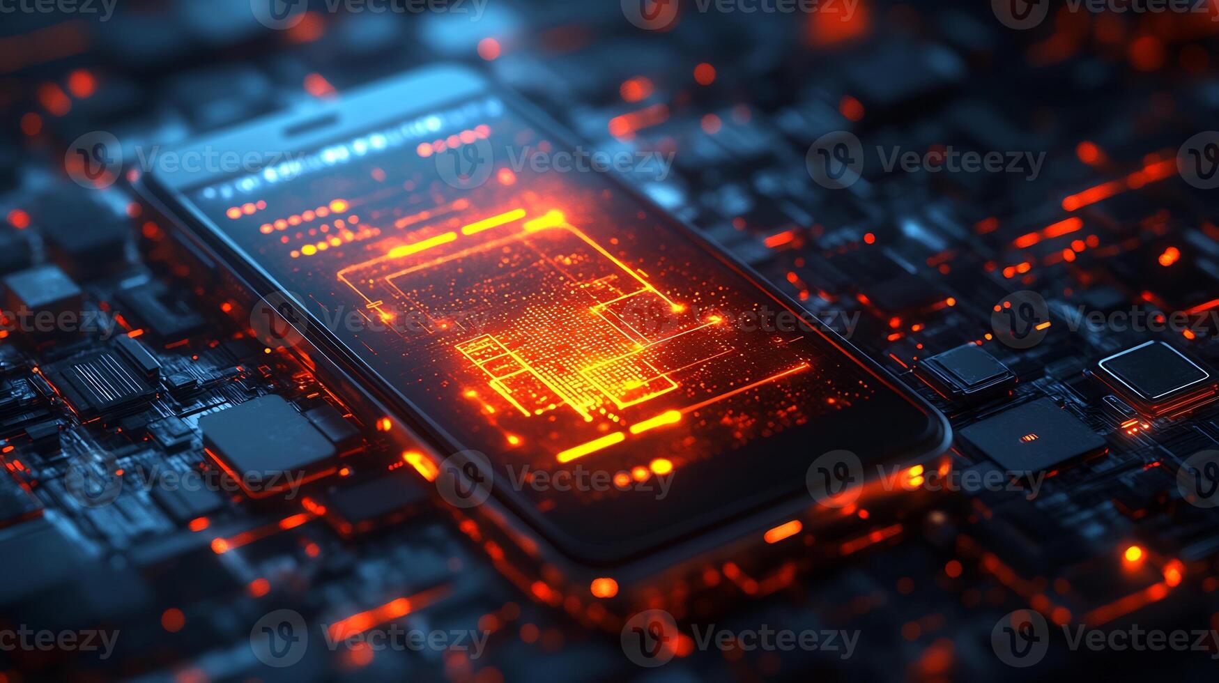 Smartphone showing glowing digital wallet with futuristic financial icons online transaction symbols and techinspired banking design Dynamic ebusiness and digital economy photo