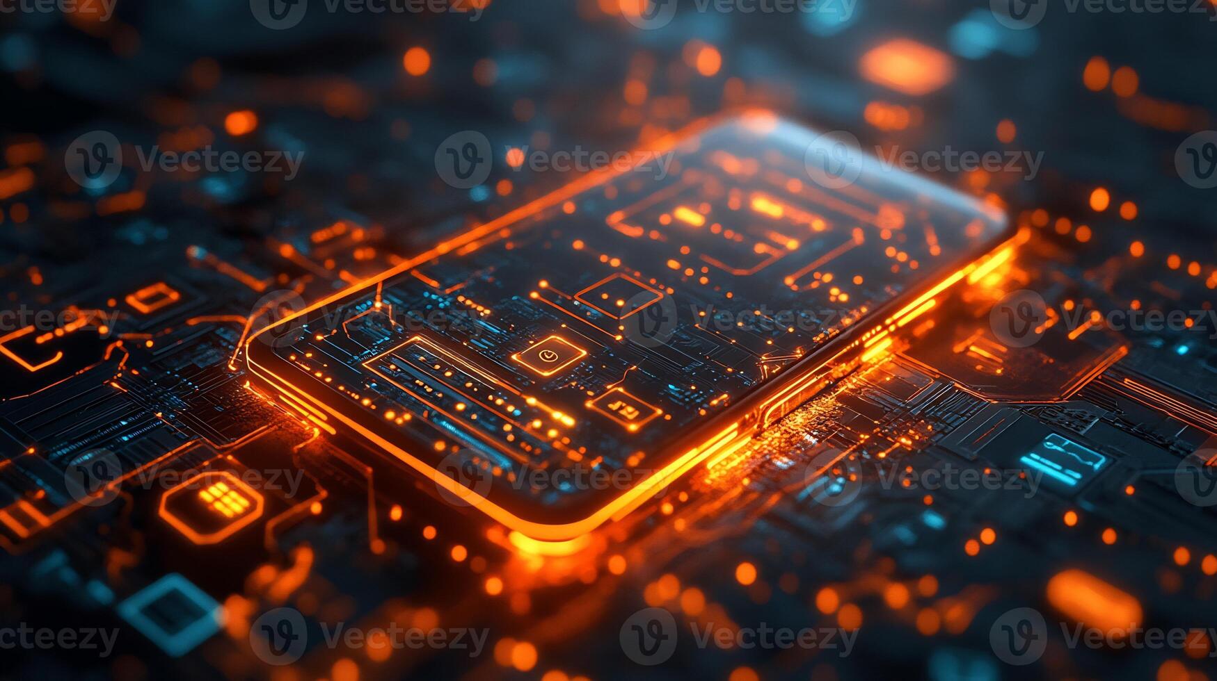Smartphone glowing digital wallet interface surrounded by techinspired financial symbols and dynamic payment icons Futuristic banking technology and vibrant ebusiness economy photo