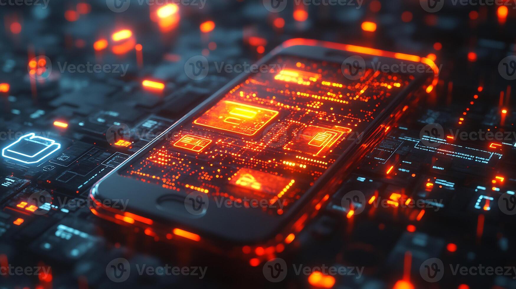 Smartphone a glowing digital wallet surrounded by techdriven financial icons and vibrant online payment symbols Futuristic economy and modern digital transactions photo