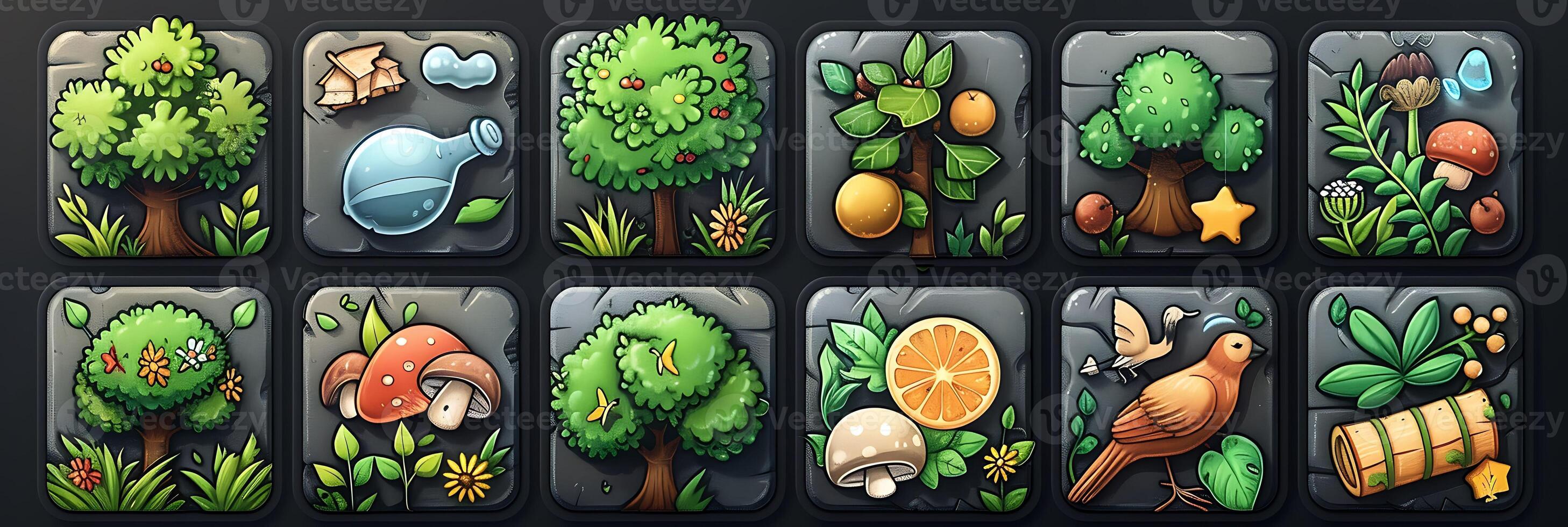 Set of environmental icon representing sustainability conservation renewable energy ecofriendly practice icon should communicate message of environmental awareness responsibility suitable use green photo