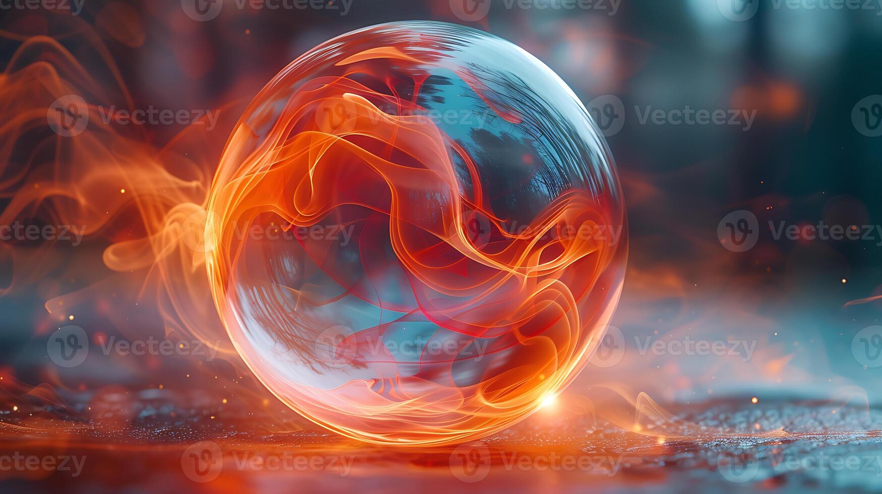 Abstract long exposure shot of a spinning globe symbolizing the passage of time and motion photo