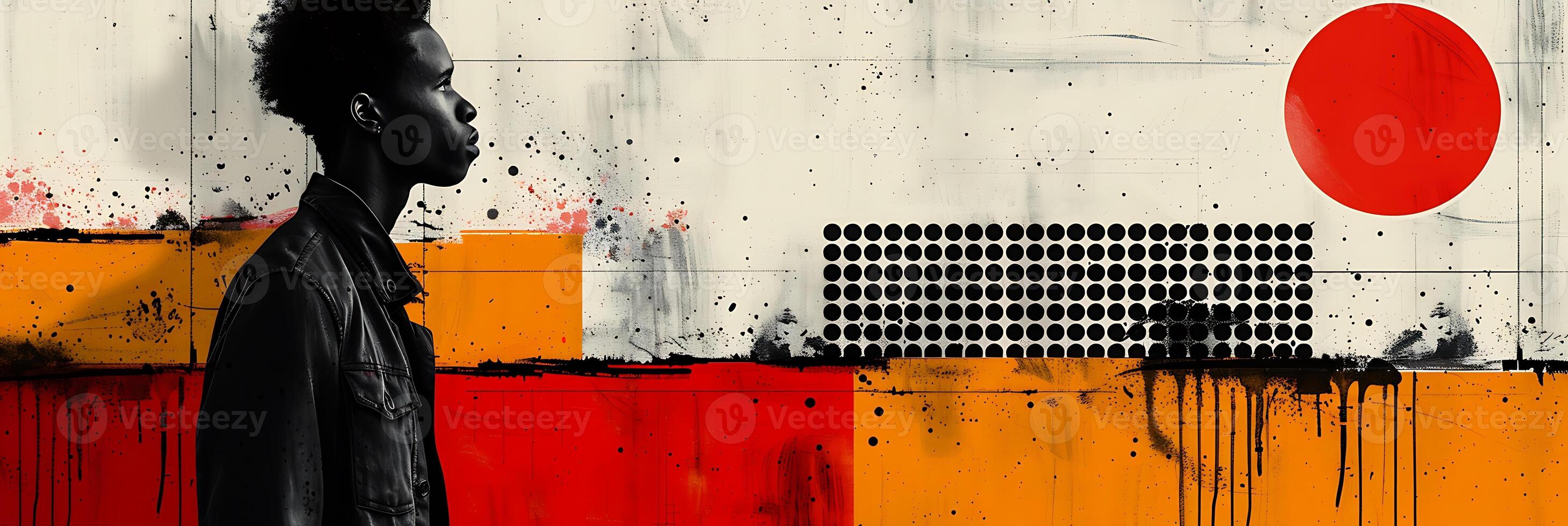 Develop collage template featuring abstract shapes and patterns perfect for modern art enthusiasts photo