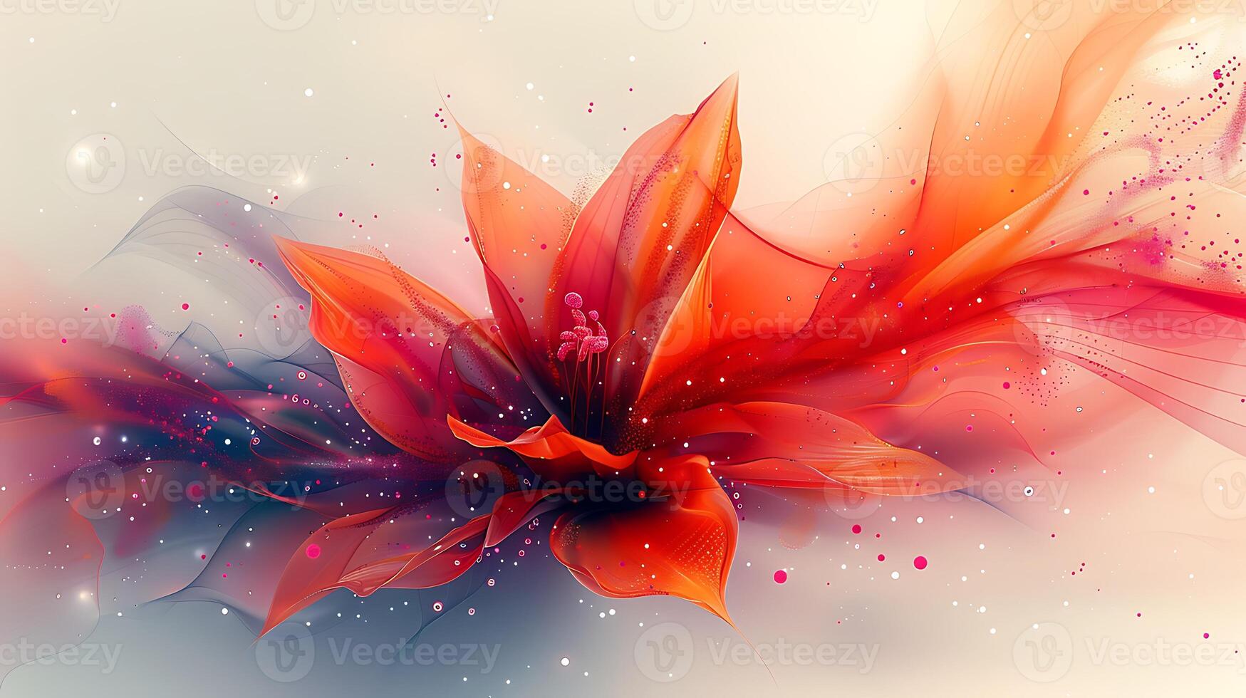 Composition featuring a pixelated and hybrid design of a unique abstract flower adding a touch of artistic flair to the minimalist white background photo
