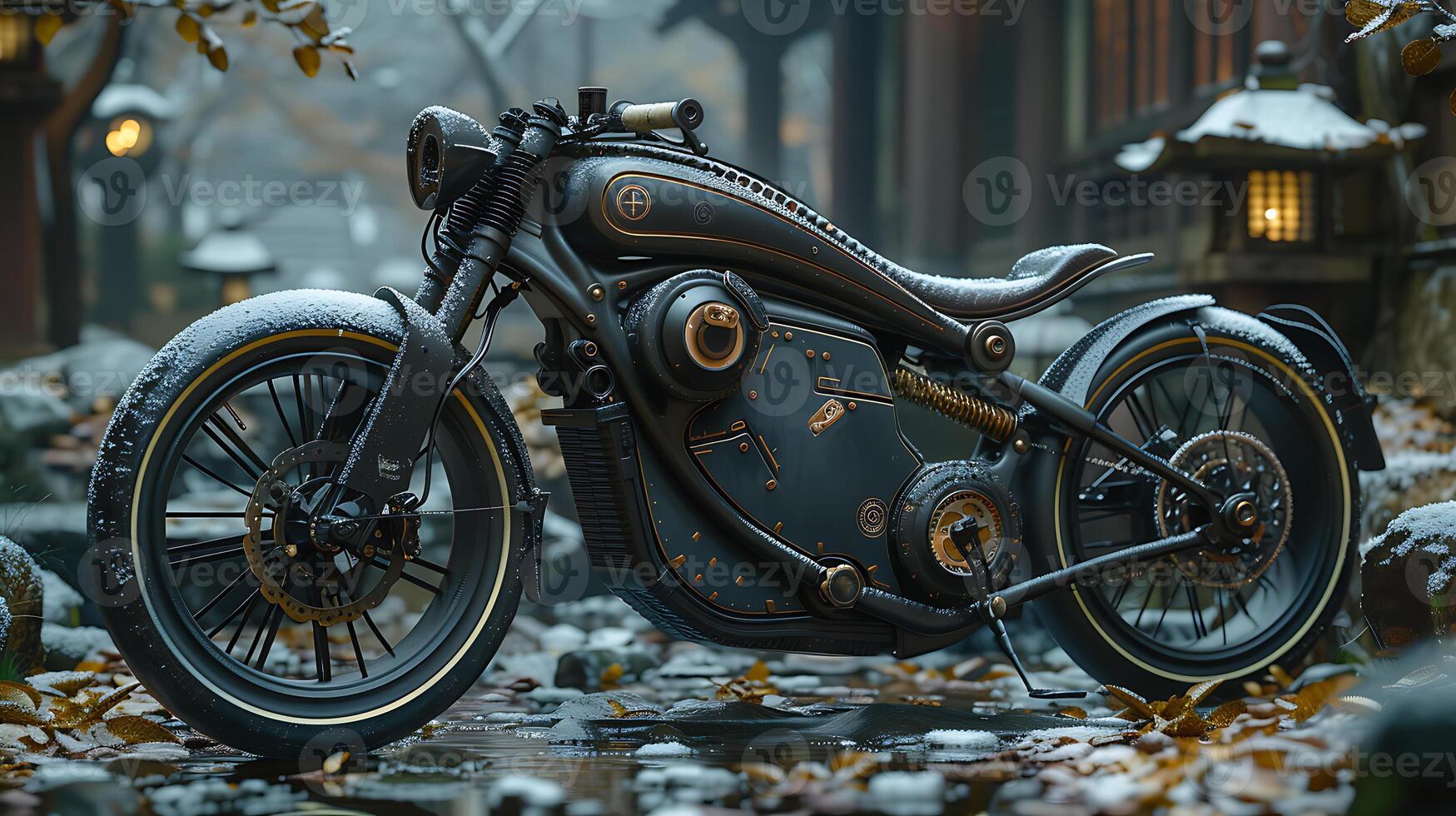 Bike distant future where traditional pedal replaced neural interface technology allowing rider traverse landscape effortlessly mere thought frame constructed selfrepairing nanomaterials capable of photo