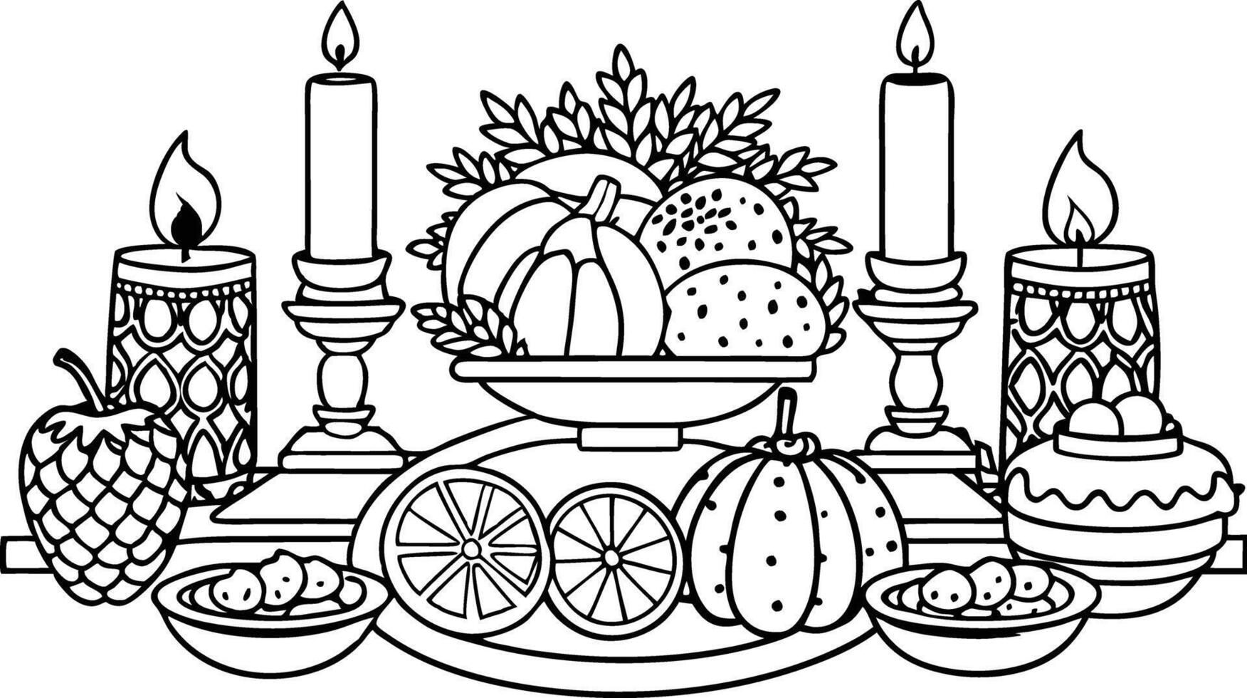 Thanksgiving coloring pages for kids vector