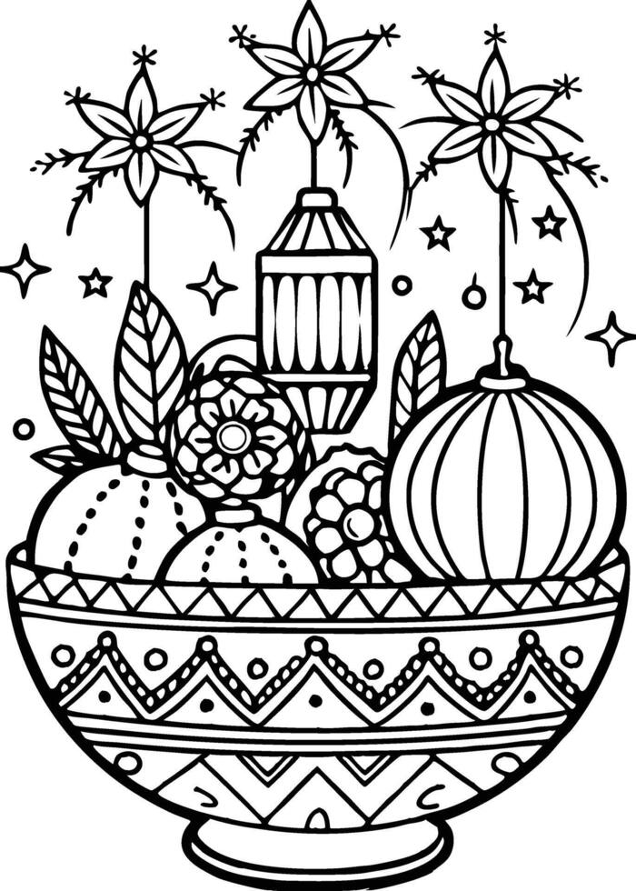 Christmas coloring pages for adults vector