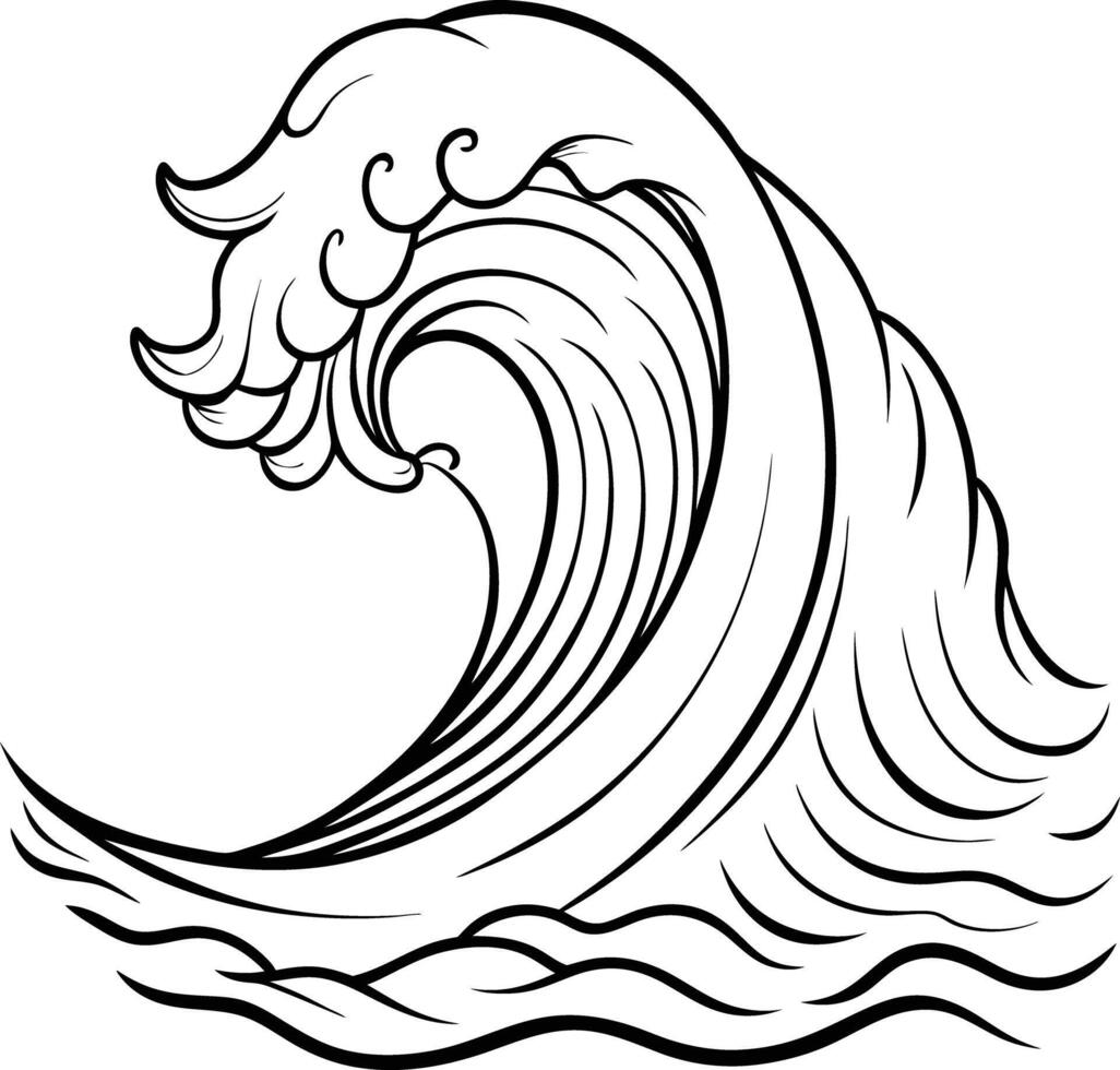 A black and white drawing of a wave vector