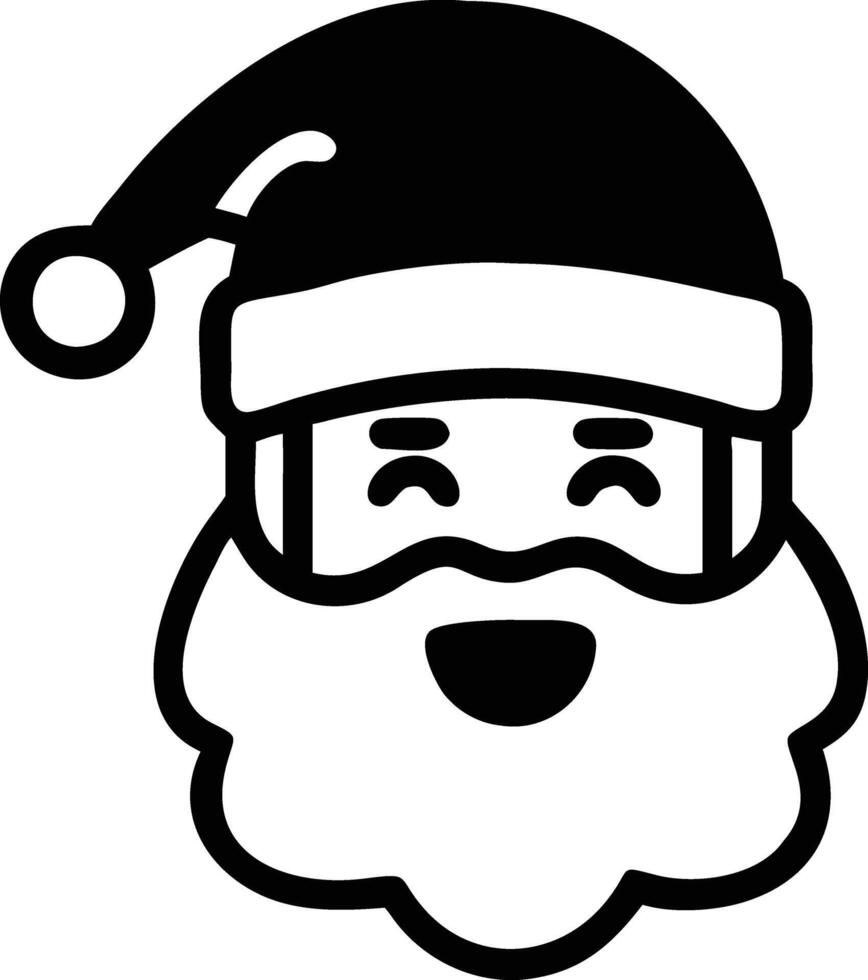 Santa claus face with a black and white background vector