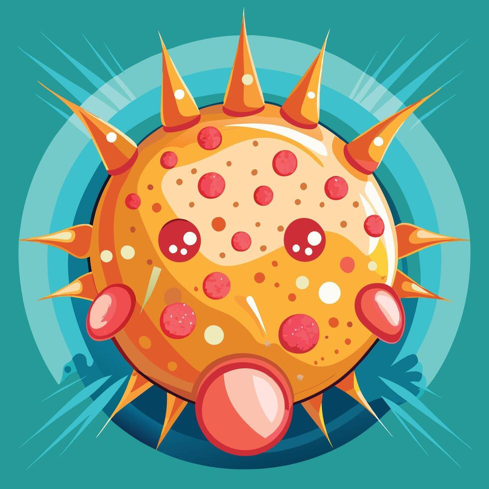 A cartoon pufferfish with spikes on its head vector
