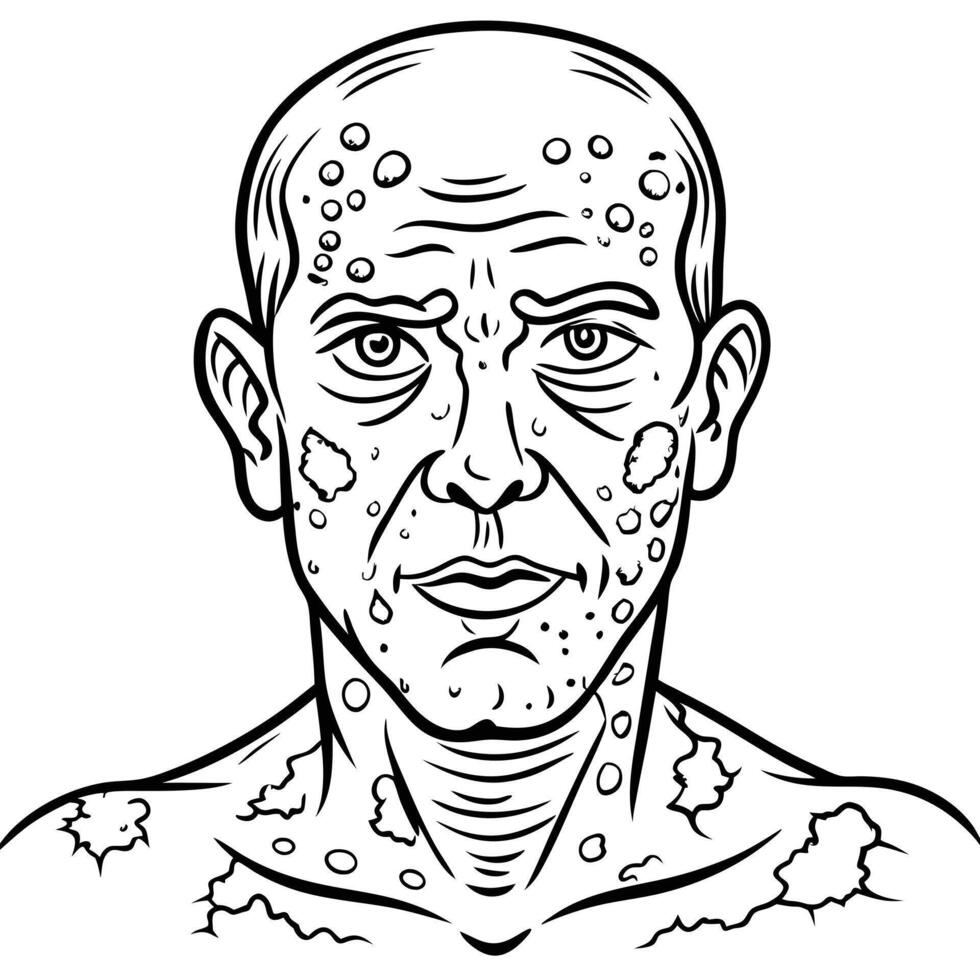 A man with acne on his face vector