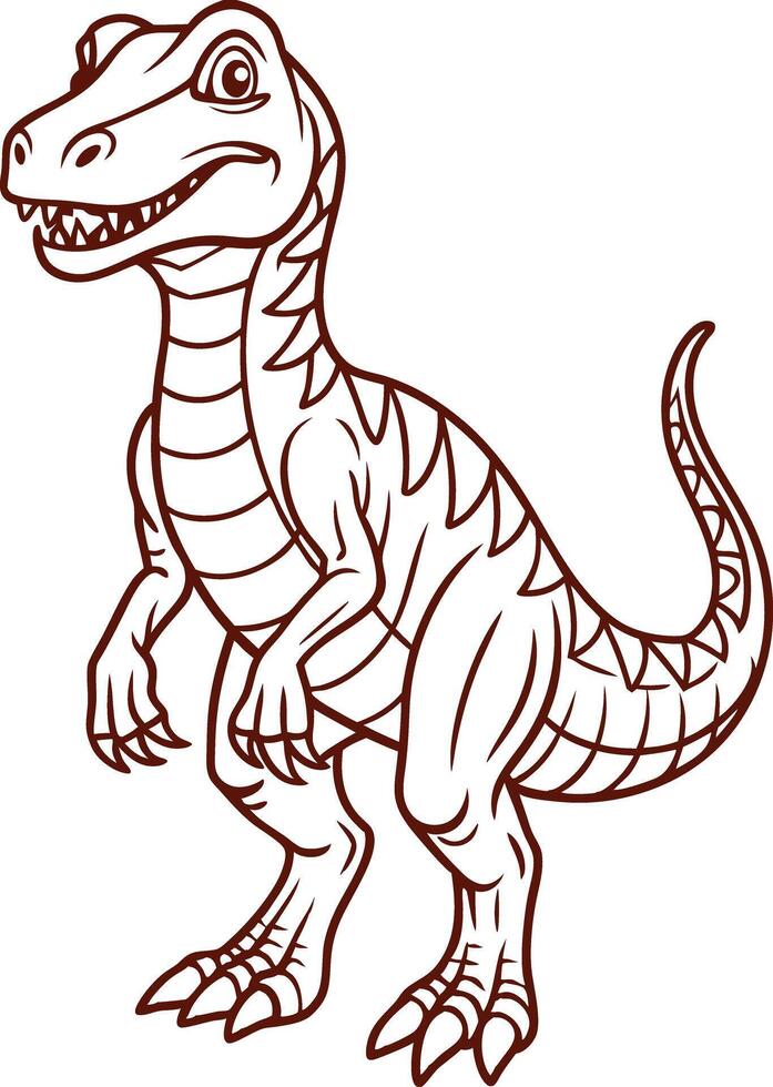 A dinosaur coloring page for kids vector