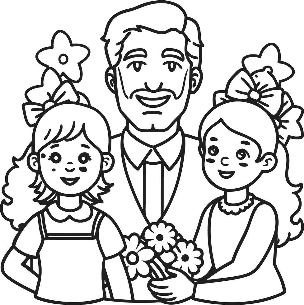 Father's day coloring pages for kids 50437446 Vector Art at Vecteezy