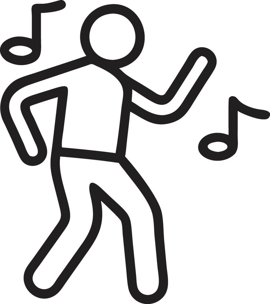 A man is dancing with music notes vector