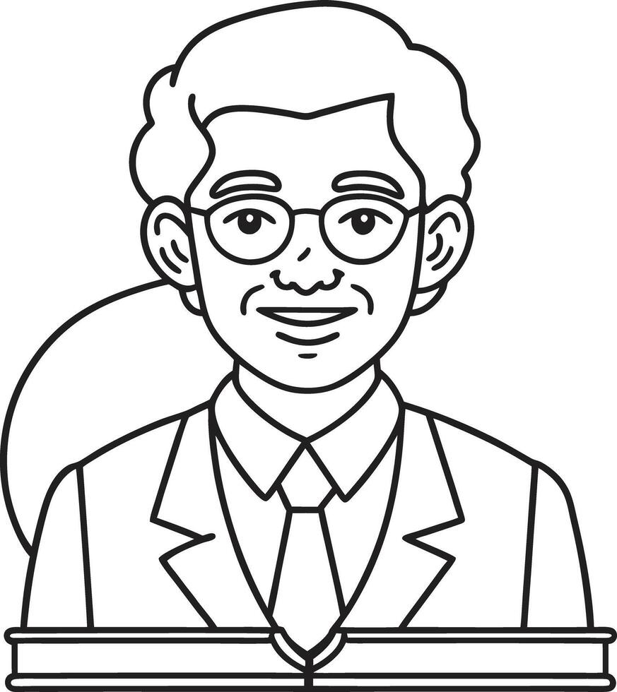 A man in glasses and a tie is standing in front of a podium vector
