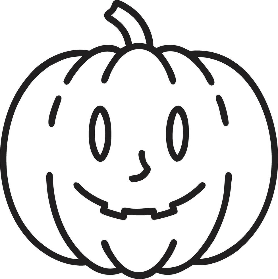 A pumpkin with a smiley face coloring page vector