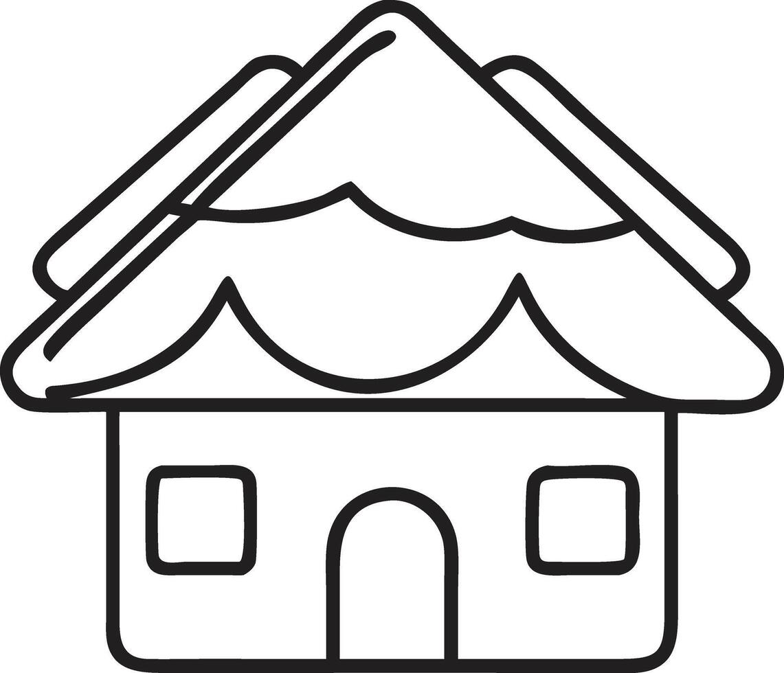 A house with a roof and a roof on it vector