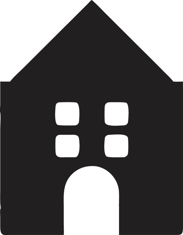 A black and white house icon vector