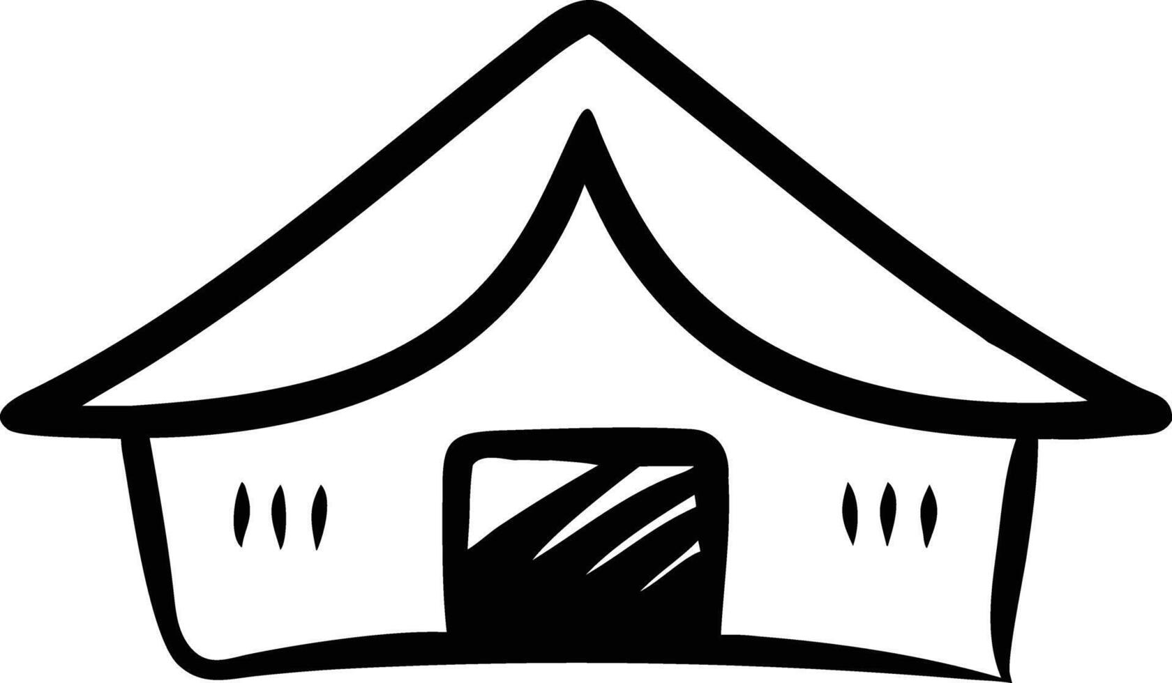 A black and white house with a roof vector