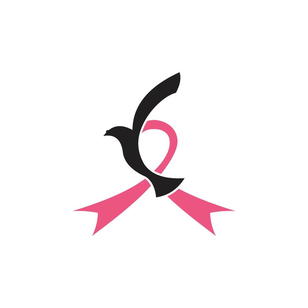 Breast cancer logo with creative element design concept idea vector