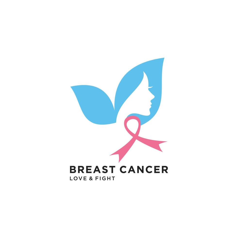Breast cancer logo with creative element design concept idea vector