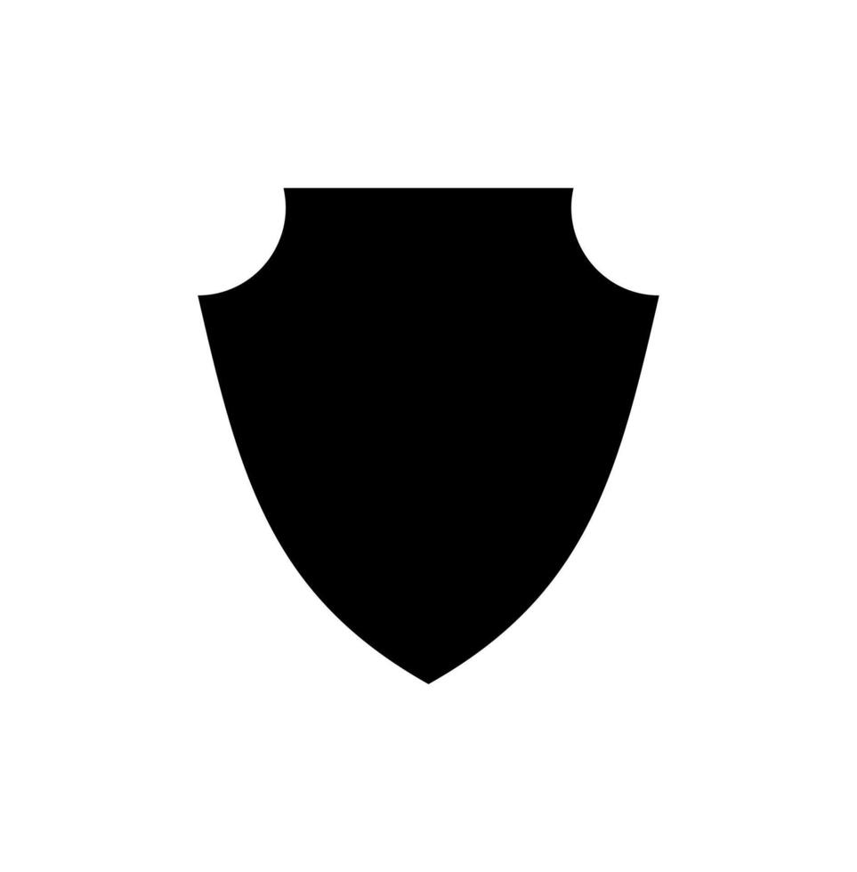 emblem Shield logo template flat illustration, shielding icon in black and white color, security and protector symbol isolated on white background vector