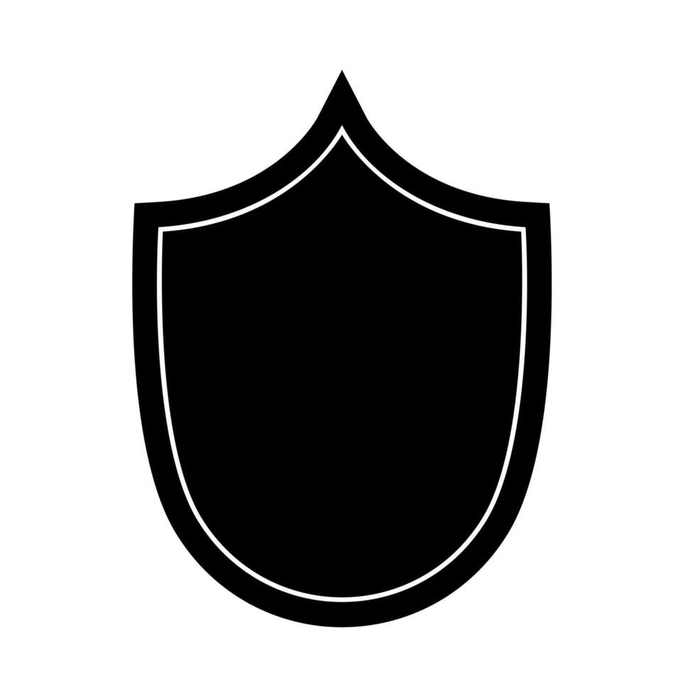 Shield logo template flat illustration, shielding icon in black and white color, security and protector symbol isolated on white background vector