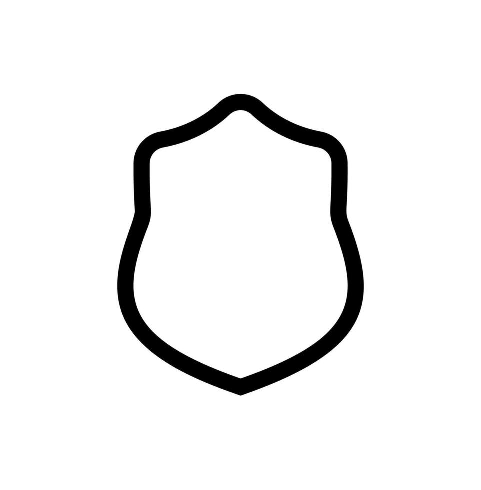 emblem Shield frame Logo. template outline Sign of Protection, Guard and Security. Insurance or Immunity Symbol. Empty icon design isolated on white background vector