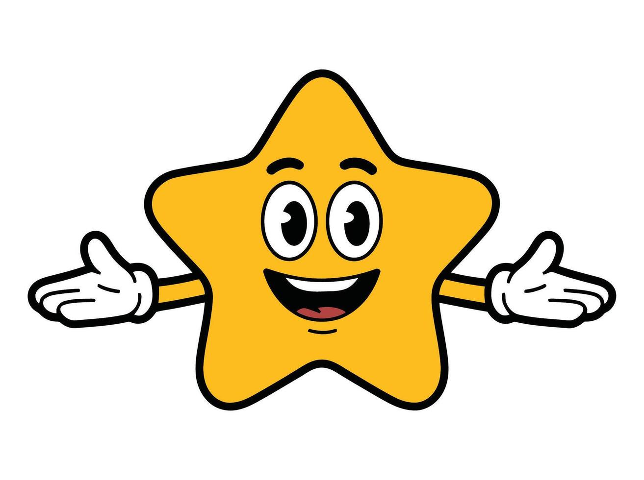 Smiling Cartoon Star with Open Arms vector