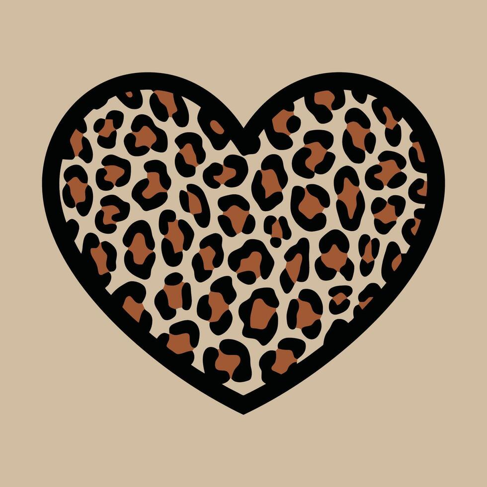 A Heart Filled with Exotic Leopard Print Pattern Illustration vector