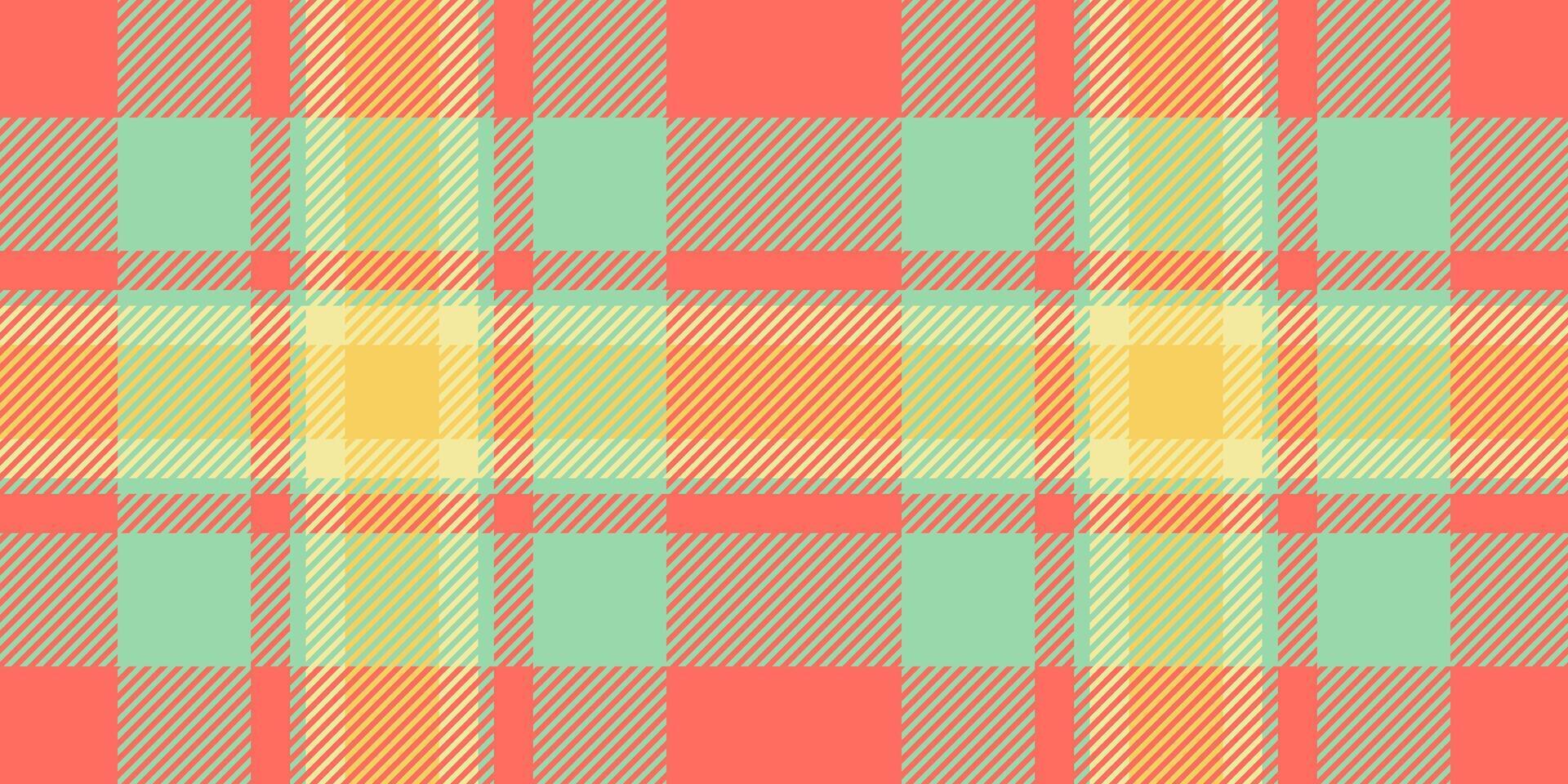 Female textile texture, top tartan plaid pattern. Pop check background seamless fabric in red and light colors. vector