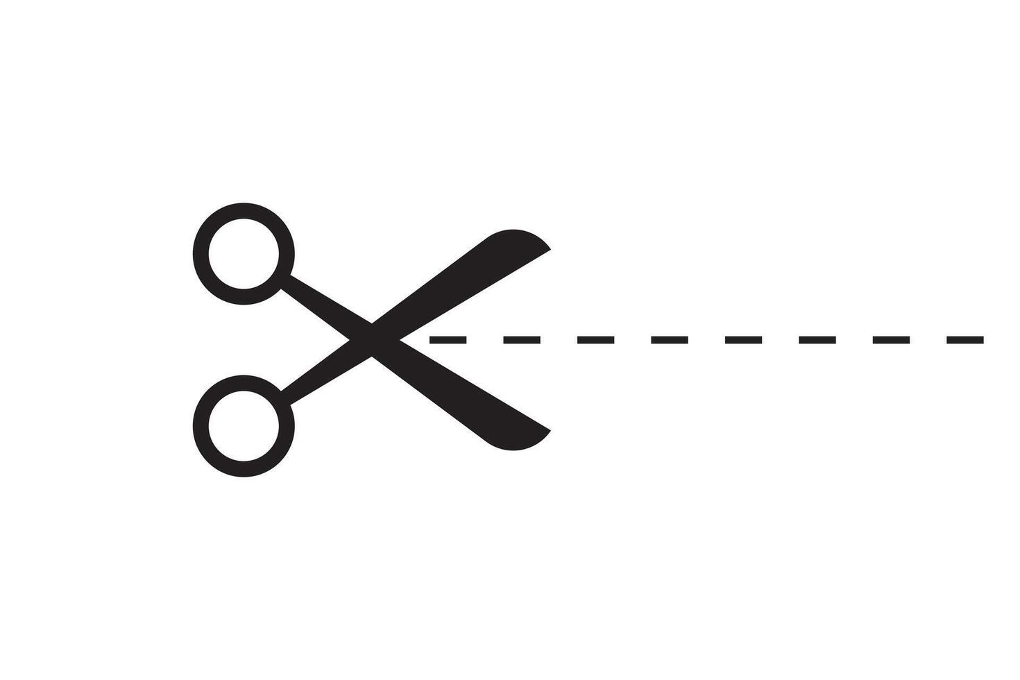 Cutting line by scissors icon. Separation paper sign. Trim coupone symbol. vector