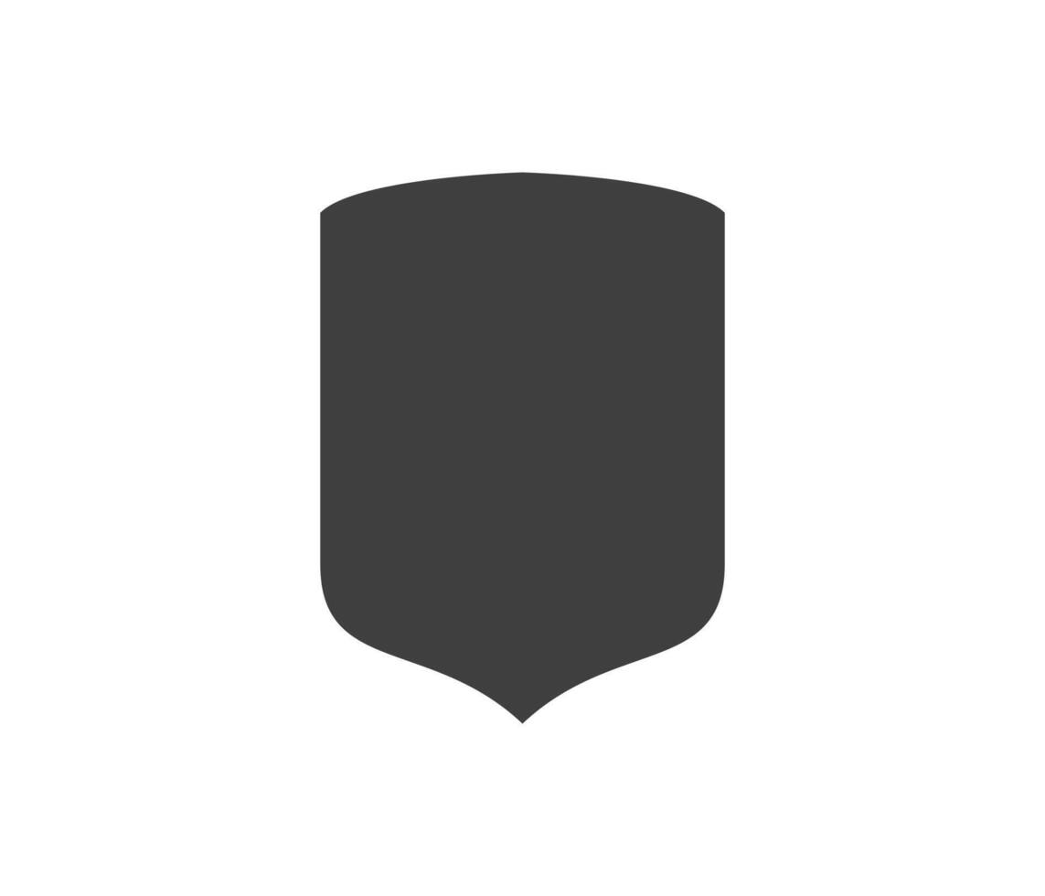 Shield black and white logo. Guarantee, insignia and guard symbol. Security icon vector