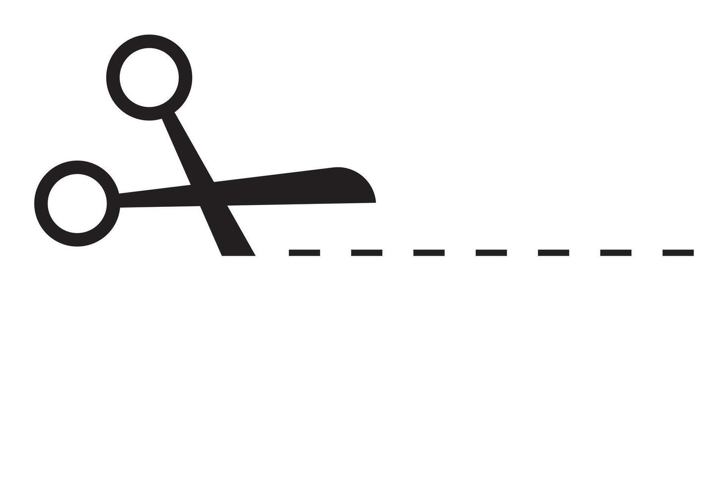 Cutting line by scissors icon. Separation paper sign. Trim coupone symbol. vector