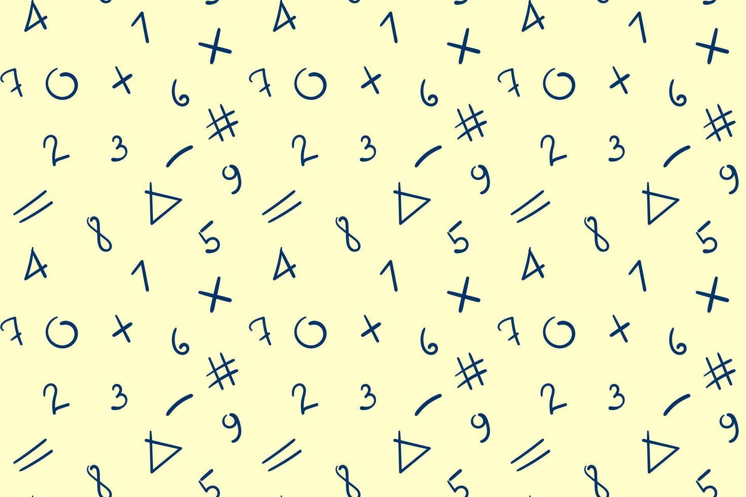 Number seamless pattern. Abstract math background for school or univerity. vector