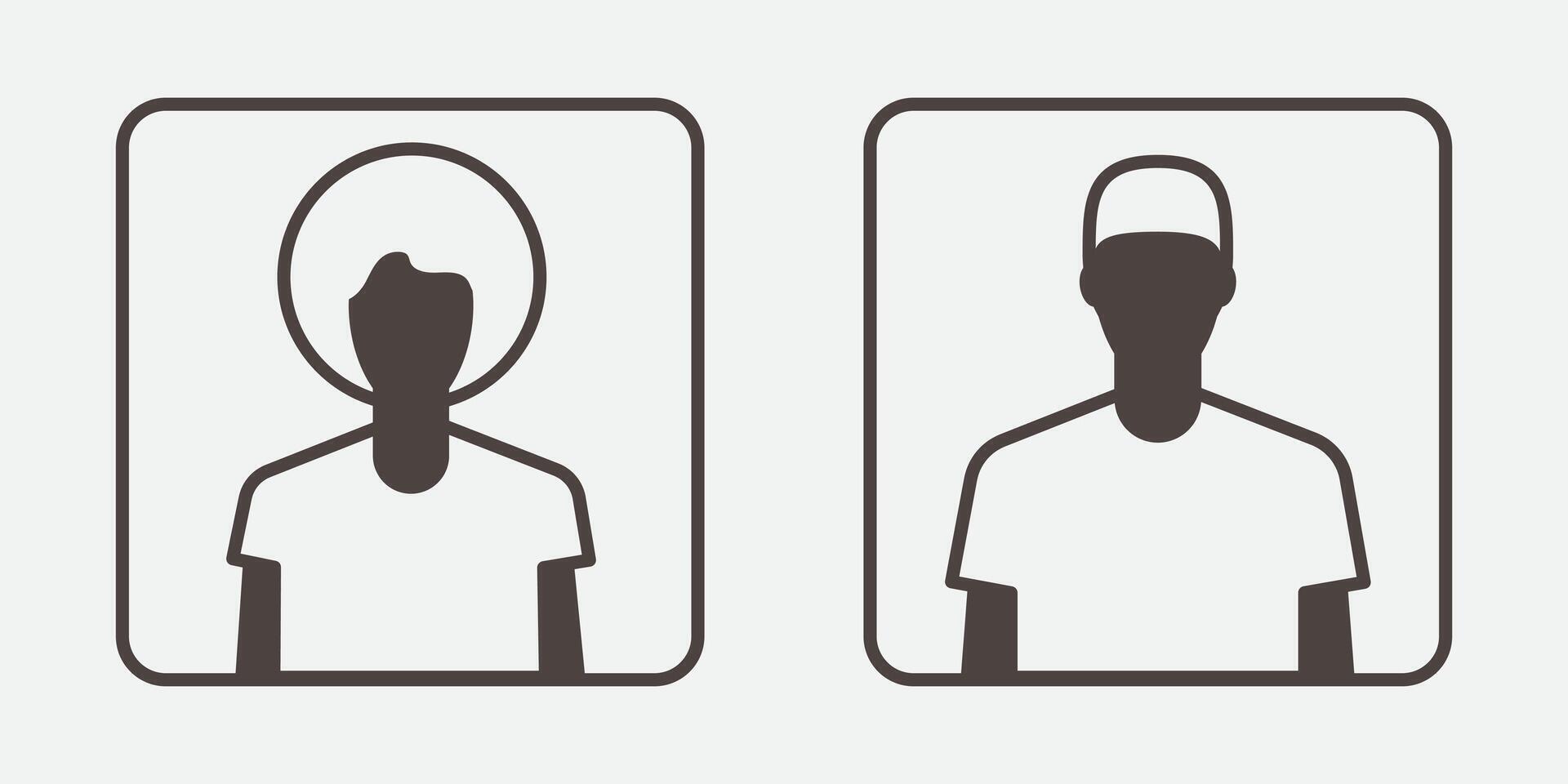 Afro american user icon . People head avatar illustration. Man and woman face sign for web design or mobile app. vector