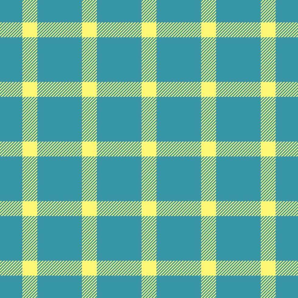 Throw pattern fabric, november check tartan seamless. Chequered textile background texture plaid in cyan and yellow colors. vector