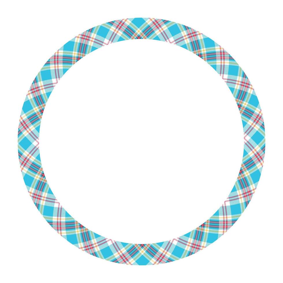 Circle borders and frames . Round border pattern geometric vintage frame design. Scottish tartan plaid fabric texture. Template for gift card, collage, scrapbook or photo album and portrait. vector