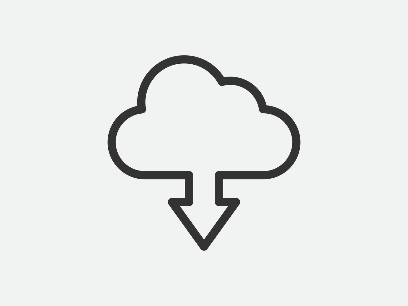 Technology icon cloud computing connection. Big data global server. Line design symbol. vector
