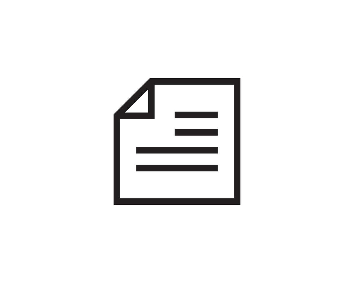 Note icon sign. Paper message or document page. vector