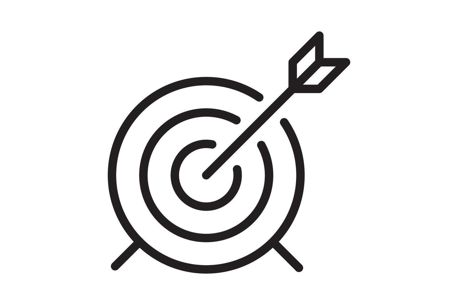 Arrow in target icon. Strategy symbol success. illustration. vector